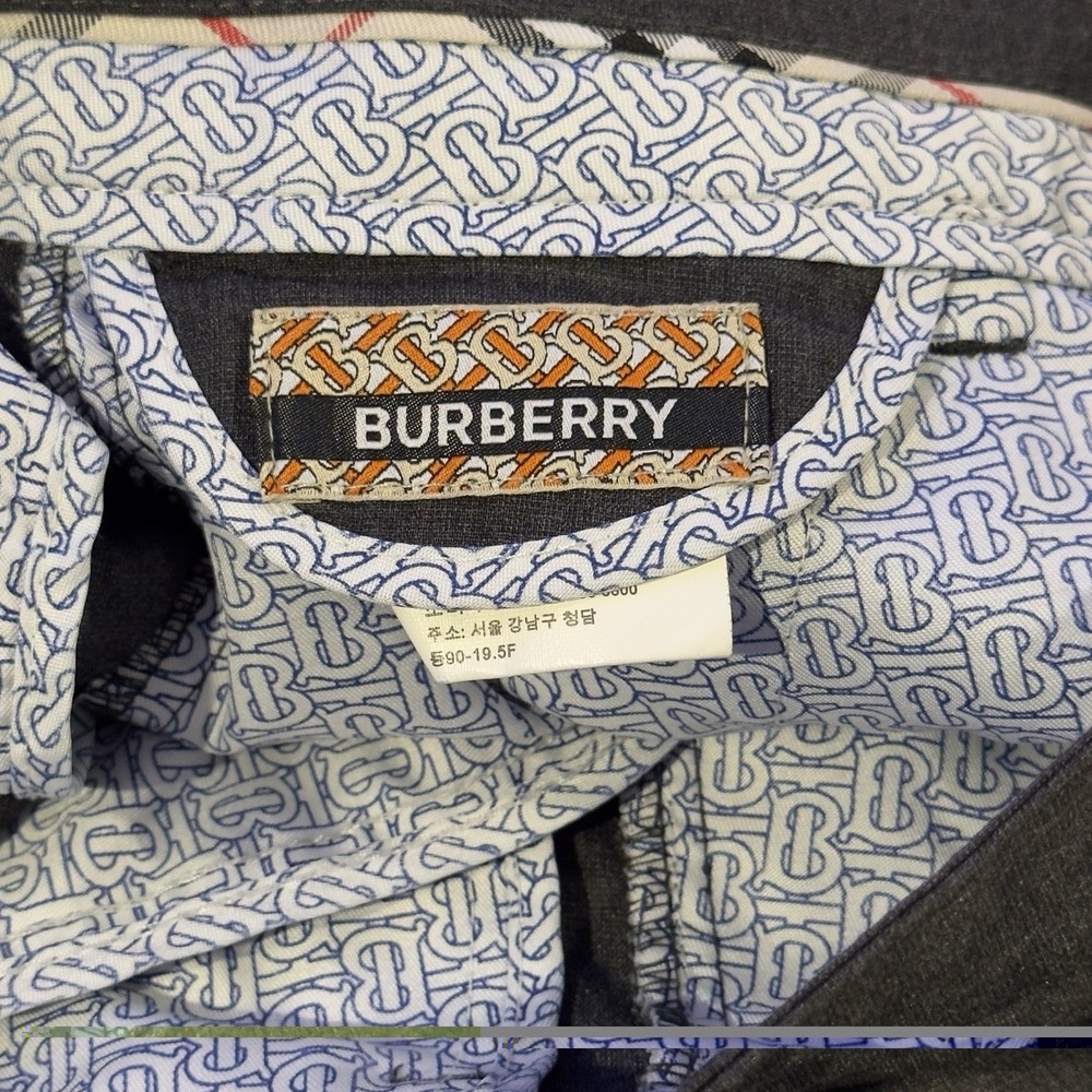 Burberry TB Monogram Mens Sz 30 (26.5 Inseam) Gray Wool Straight Leg Dress Pants - Picture 4 of 8